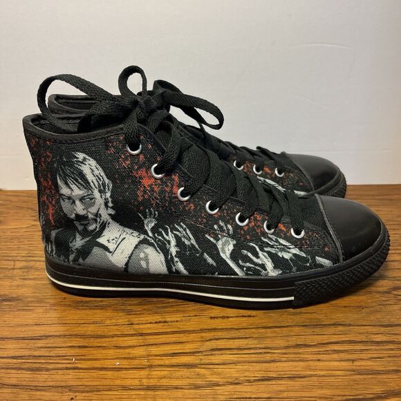 Walking Dead Daryl Dixon Women\'s 6 High Top Sneakers Custom Canvas Casual